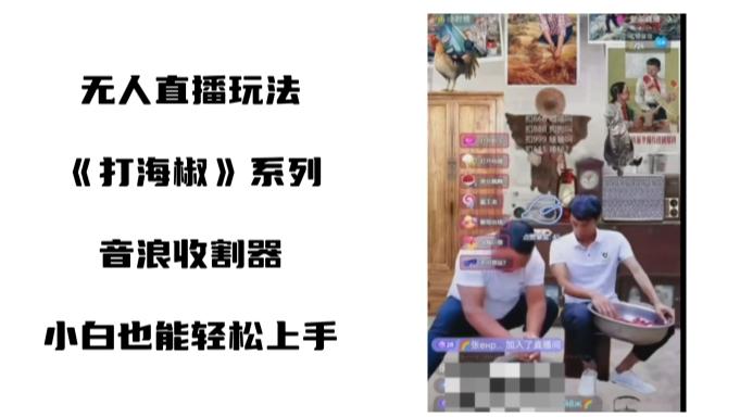 打海椒无人直播整蛊项目，小白轻松上手撸音浪收割器（教程+工具+素材）-星火轻创