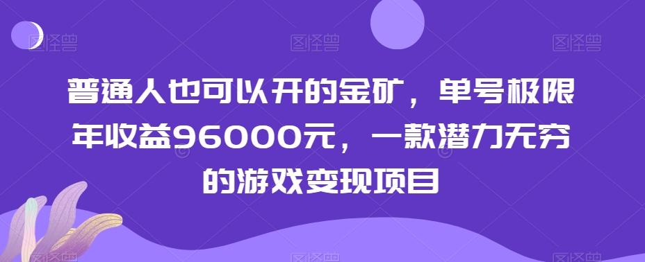 普通人也可以开的金矿，单号极限年收益96000元，一款潜力无穷的游戏变现项目【揭秘】-星火轻创