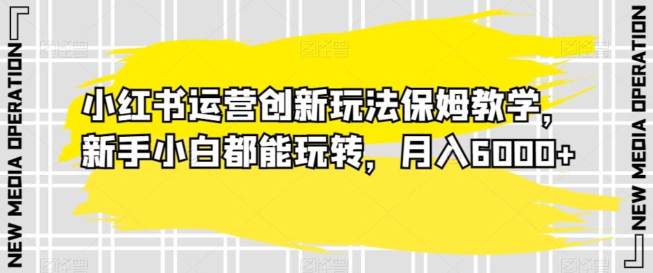 小红书运营创新玩法保姆教学，新手小白都能玩转，月入6000+【揭秘】-星火轻创