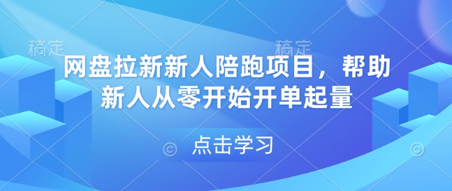网盘拉新新人陪跑项目，帮助新人从零开始开单起量-星火轻创