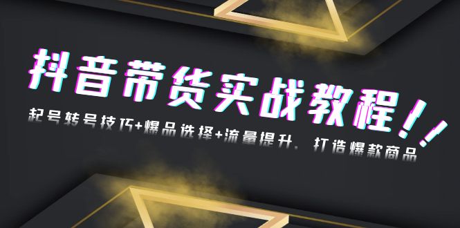 抖音带货实战教程：起号转号技巧+爆品选择+流量提升，打造爆款商品-星火轻创