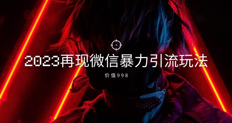 价值998元2023最新微信暴力引流玩法，日引流50-100+-星火轻创