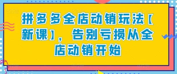 拼多多全店动销玩法【新课】，告别亏损从全店动销开始-星火轻创