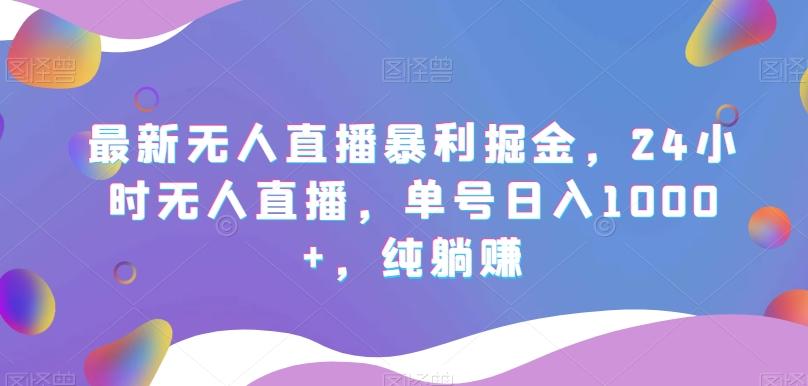 最新无人直播暴利掘金，24小时无人直播，单号日入1000+，纯躺赚-星火轻创