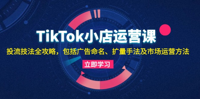 TikTok小店运营课：投流技法全攻略，包括广告命名 扩量手法及市场运营方法-星火轻创