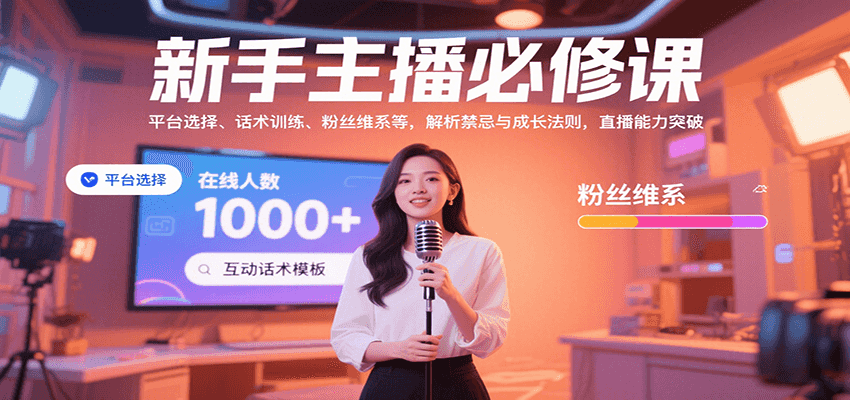 新手主播必修课：平台选择、话术训练、粉丝维系等，解析禁忌与成长法则，突破直播能力-星火轻创