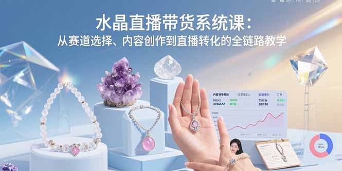 水晶直播带货系统课：从赛道选择、内容创作到直播转化的全链路教学-星火轻创