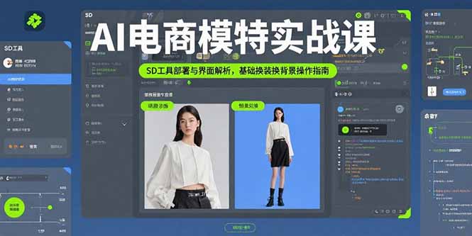 AI电商模特实战课，SD工具部署与界面解析，基础换装换背景操作指南-星火轻创