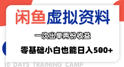 闲鱼虚拟资料新变现玩法，信息差项目，一次出单两份收益，无需囤货，可批量矩阵，零基础小白也能日入多张-星火轻创