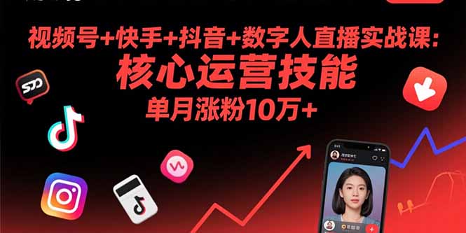 视频号+快手+抖音+数字人直播实战课(9月-星火轻创