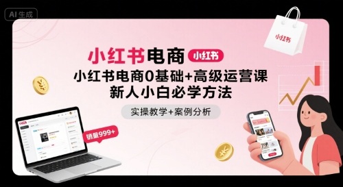 小红书电商0基础+高级运营课，新人小白必学方法，实操教学+案例分析-星火轻创