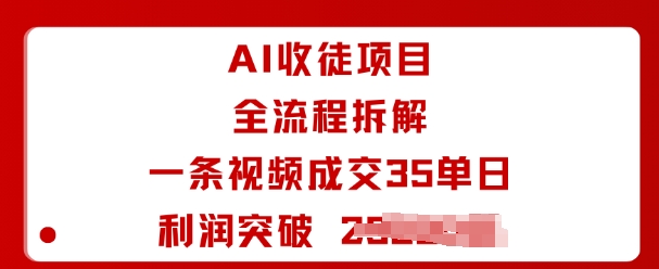 AI收徒项目全流程拆解一条视频成交35单日利润突破1k+-星火轻创