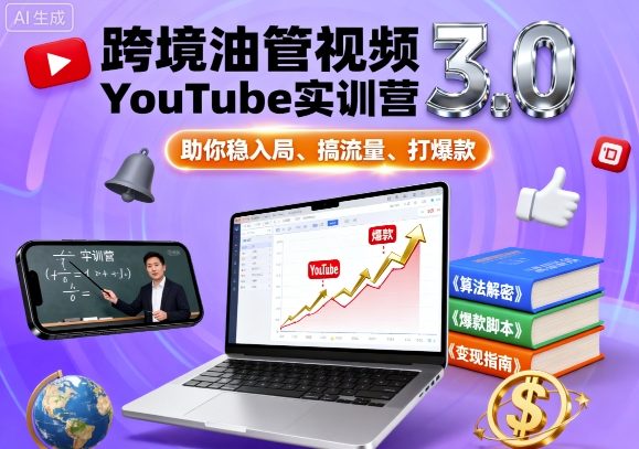跨境油管视频YouTube实训营3.0，助你稳入局、搞流量、打爆款-星火轻创