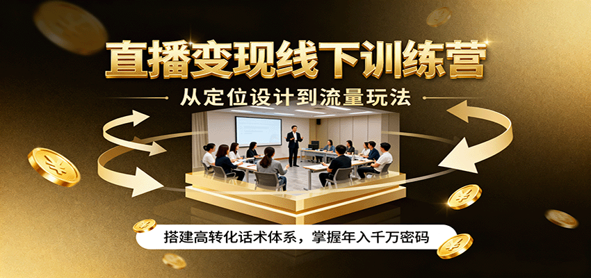 直播变现线下训练营,从定位设计到流量玩法,搭建高转化话术体系,掌握年入千万密码-星火轻创