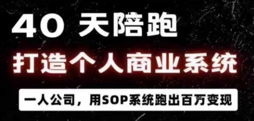 40天陪跑打造个人商业系统,一人公司,用SOP系统跑出百W变现-星火轻创