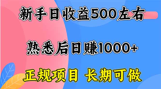 新手日收益500+ 正规项目 长期可做-星火轻创