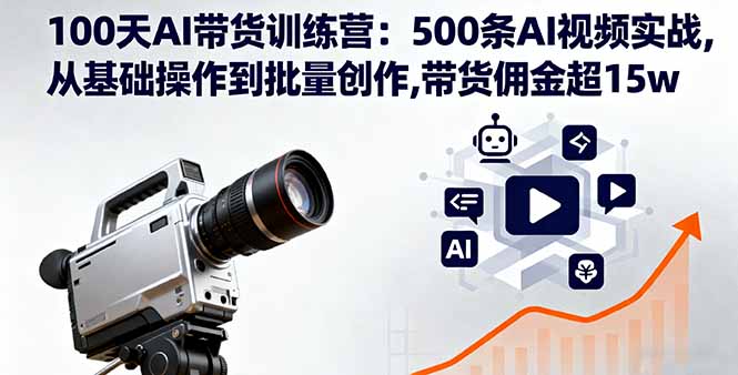 100天AI带货训练营：500条AI视频实战,从基础操作到批量创作,带货佣金超15w-星火轻创