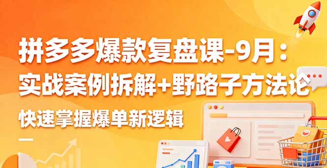 拼多多爆款复盘课-9月：实战案例拆解+野路子方法论，快速掌握爆单新逻辑-星火轻创