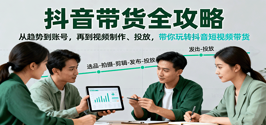 抖音带货全攻略:从趋势到账号,再到视频制作、投放,带你玩转抖音短视频带货-星火轻创