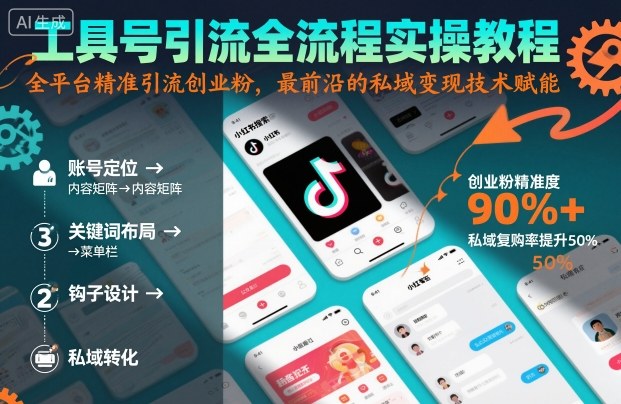 工具号引流全流程保姆级实操教程，全平台精准引流创业粉，最前沿的私域变现技术赋能-星火轻创