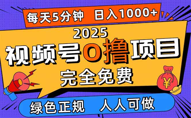 2025视频号0撸项目，5分钟一个号，日入1000+，人人可做-星火轻创