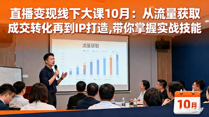 直播变现线下大课10月：从流量获取到成交转化再到IP打造,带你掌握实战技能-星火轻创