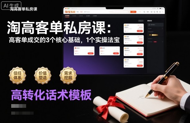 淘高客单私房课：高客单成交的3个核心基础，1个实操法宝-星火轻创