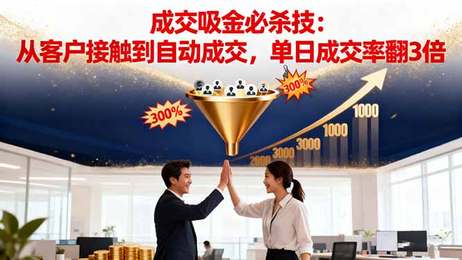 吸金成交营销必杀技：从客户接触到自动成交，单日成交率翻3倍-星火轻创