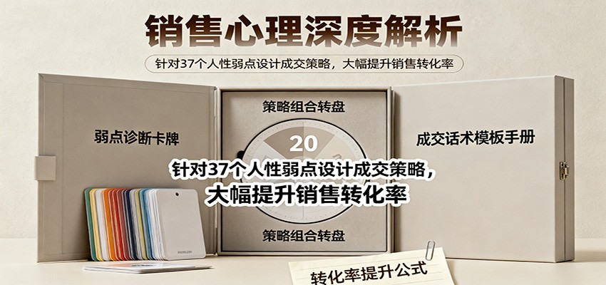 销售心理深度解析:针对37个人性弱点设计成交策略,大幅提升销售转化率!-星火轻创
