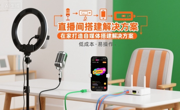 直播间搭建解决方案，在家打造自媒体搭建解决方案-星火轻创