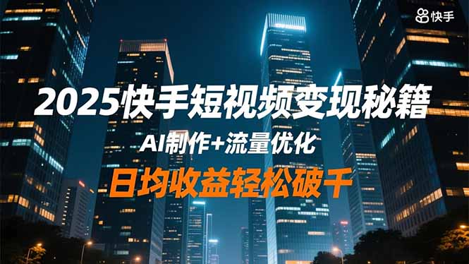 2025快手短视频变现秘籍，AI制作+流量优化，日均收益轻松破千-星火轻创