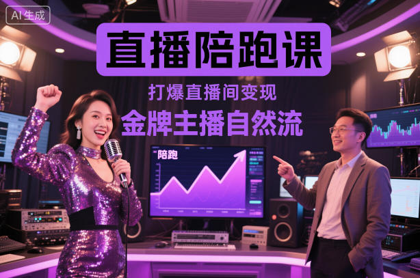直播陪跑课，金牌主播自然流打爆直播间，复制高变现玩法-星火轻创