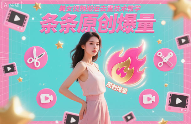 美女视频搬运去重技术教学，条条原创爆量-星火轻创