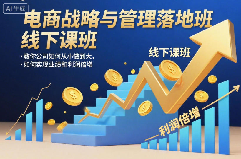 电商战略与管理落地班线下课，教你公司如何从小做到大，如何实现业绩和利润倍增【录音】-星火轻创