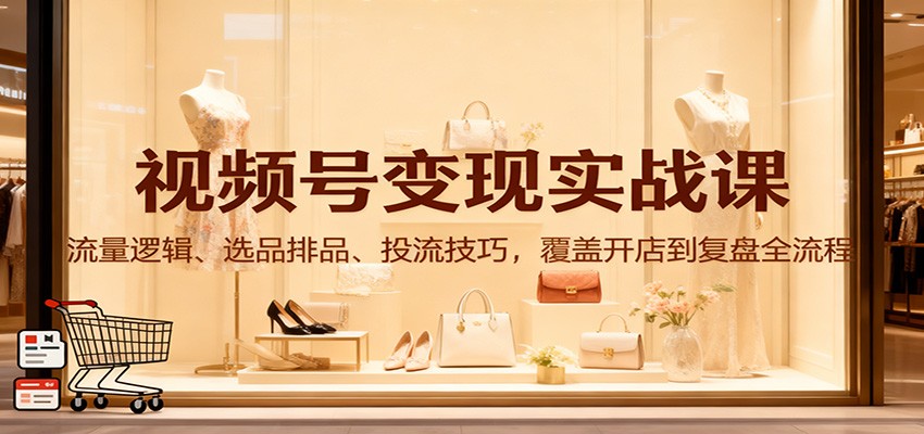 视频号变现实战课:流量逻辑、选品排品、投流技巧,覆盖开店到复盘全流程-星火轻创
