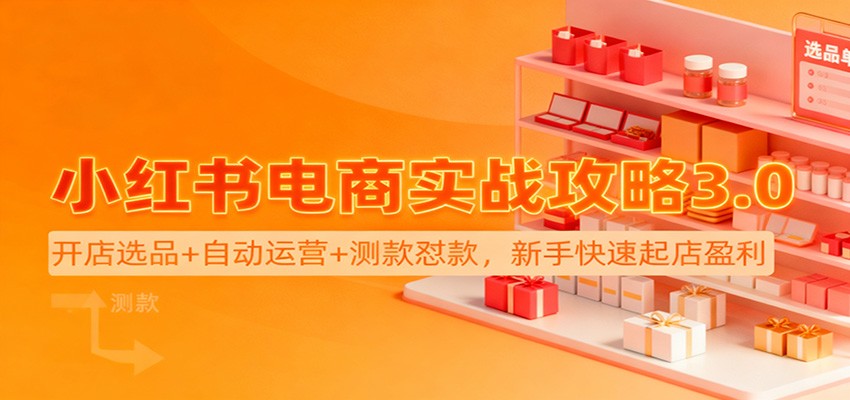 小红书电商实战攻略3.0：开店选品+自动运营+测款怼款，新手快速起店盈利-星火轻创