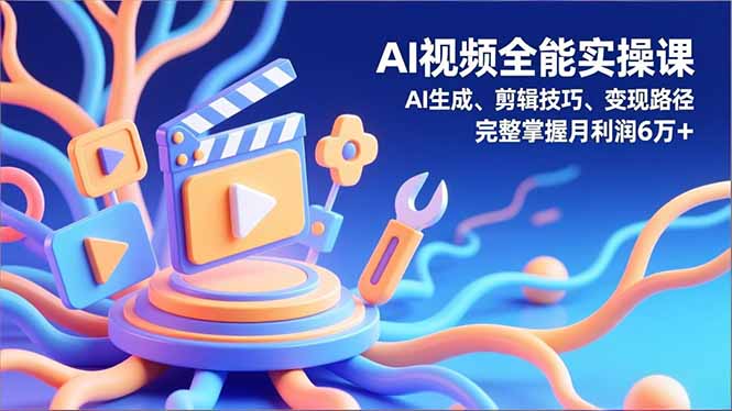 AI视频全能实操课，AI生成、剪辑技巧、变现路径，完整掌握月利润6万+-星火轻创