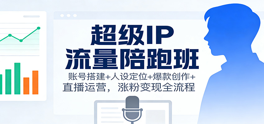 超级IP流量陪跑班：账号搭建+人设定位+爆款创作+直播运营，涨粉变现全流程-星火轻创