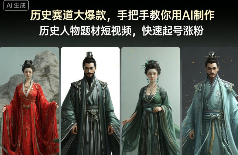 历史赛道大爆款，手把手教你用AI制作历史人物题材短视频，快速起号涨粉-星火轻创