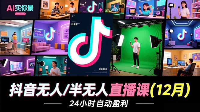 抖音无人/半无人直播课(12月-星火轻创