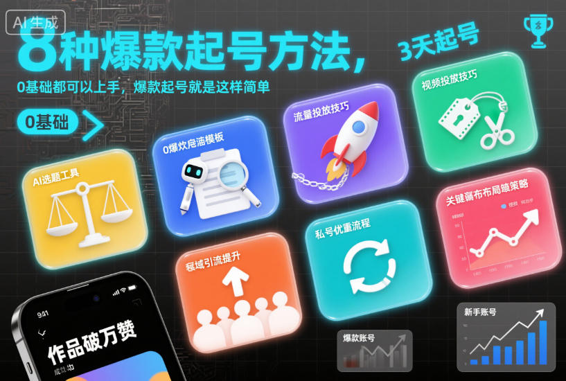 8种爆款起号方法，0基础都可以上手，爆款起号就是这样简单-星火轻创