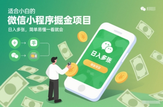 适合小白的微信小程序掘金项目，日入多张，简单易懂一看就会【揭秘】-星火轻创