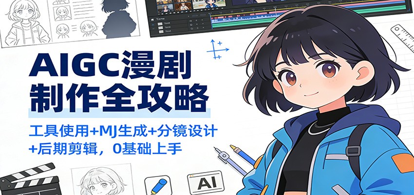 AIGC漫剧制作全攻略：工具使用+MJ生成+分镜设计+后期剪辑，0基础上手-星火轻创