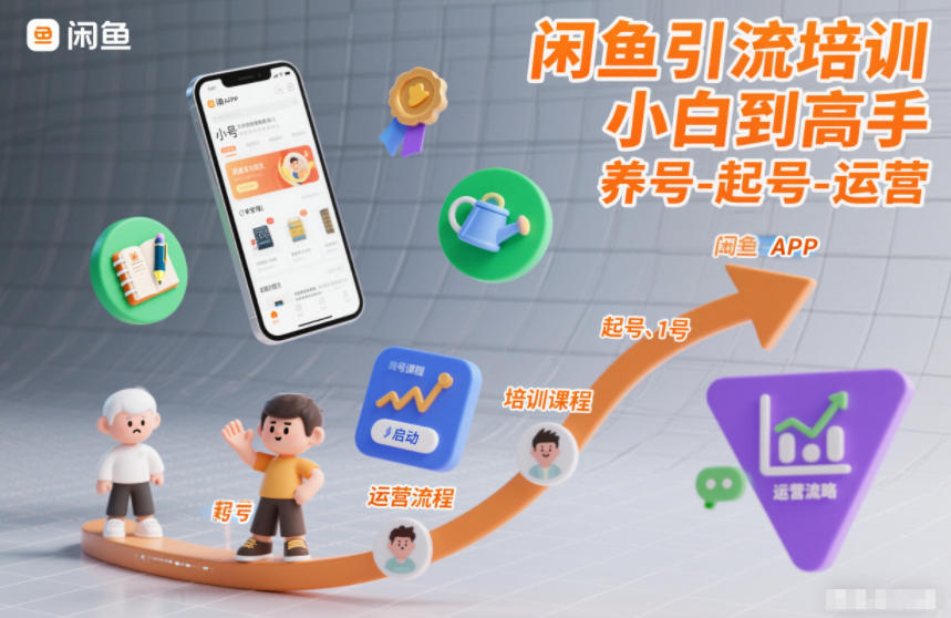 闲鱼引流培训，小白到高手，养号-起号-运营-星火轻创