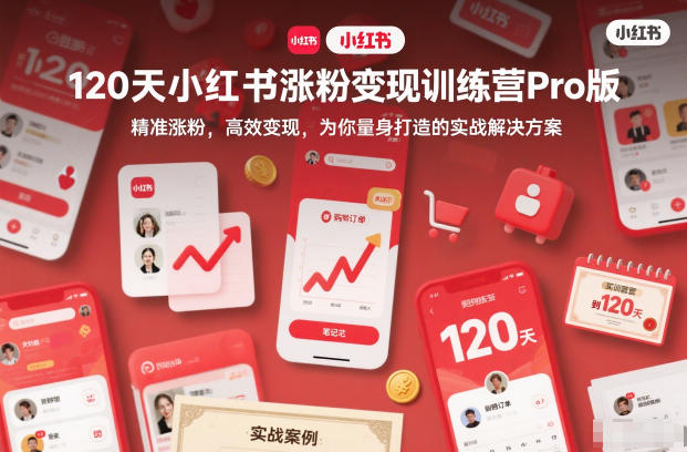 120天小红书涨粉变现训练营Pro版，​精准涨粉，高效变现​，为你量身打造的实战解决方案-星火轻创