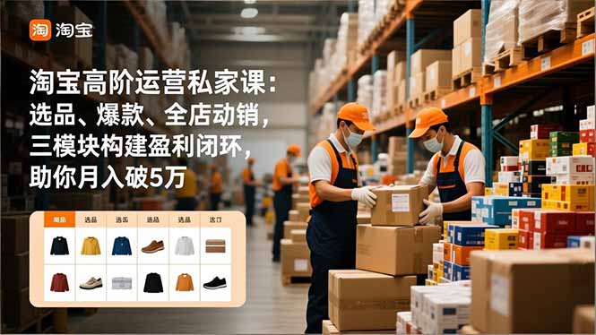 淘宝高阶运营私家课：选品、爆款、全店动销，三模块构建盈利闭环，助你月入破5万-星火轻创