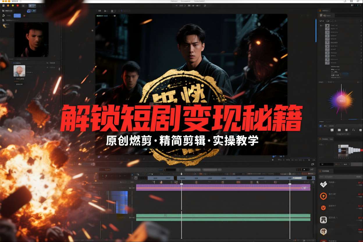 短剧拉新之原创燃剪精简剪辑实操课，解锁短剧变现秘籍-星火轻创