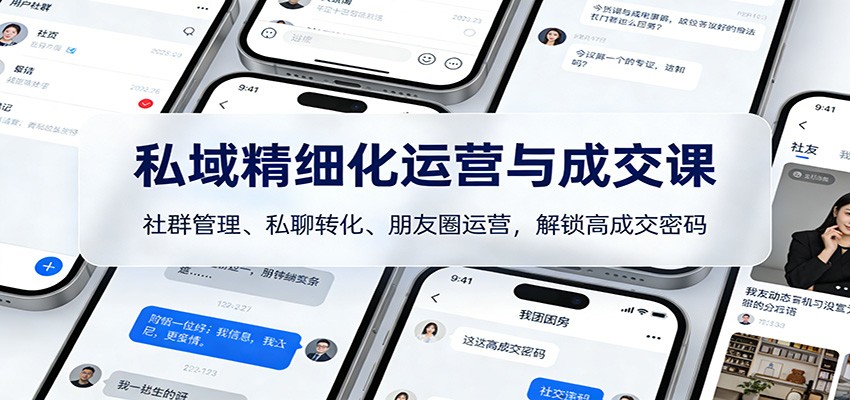 私域精细化运营与成交课:社群管理、私聊转化、朋友圈运营,解锁高成交密码-星火轻创