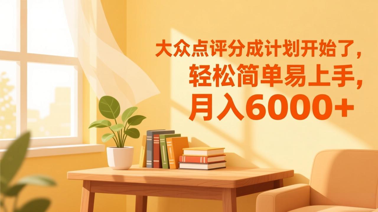 大众点评分成计划开始了，轻松简单易上手，月入6000+-星火轻创