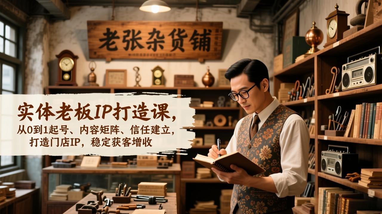 实体老板IP打造课，从0到1起号、内容矩阵、信任建立，打造门店IP，稳定获客增收-星火轻创